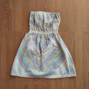Mossimo Supply Company Strapless Mini Dress 100% Cotton Multicolor Stripe XS